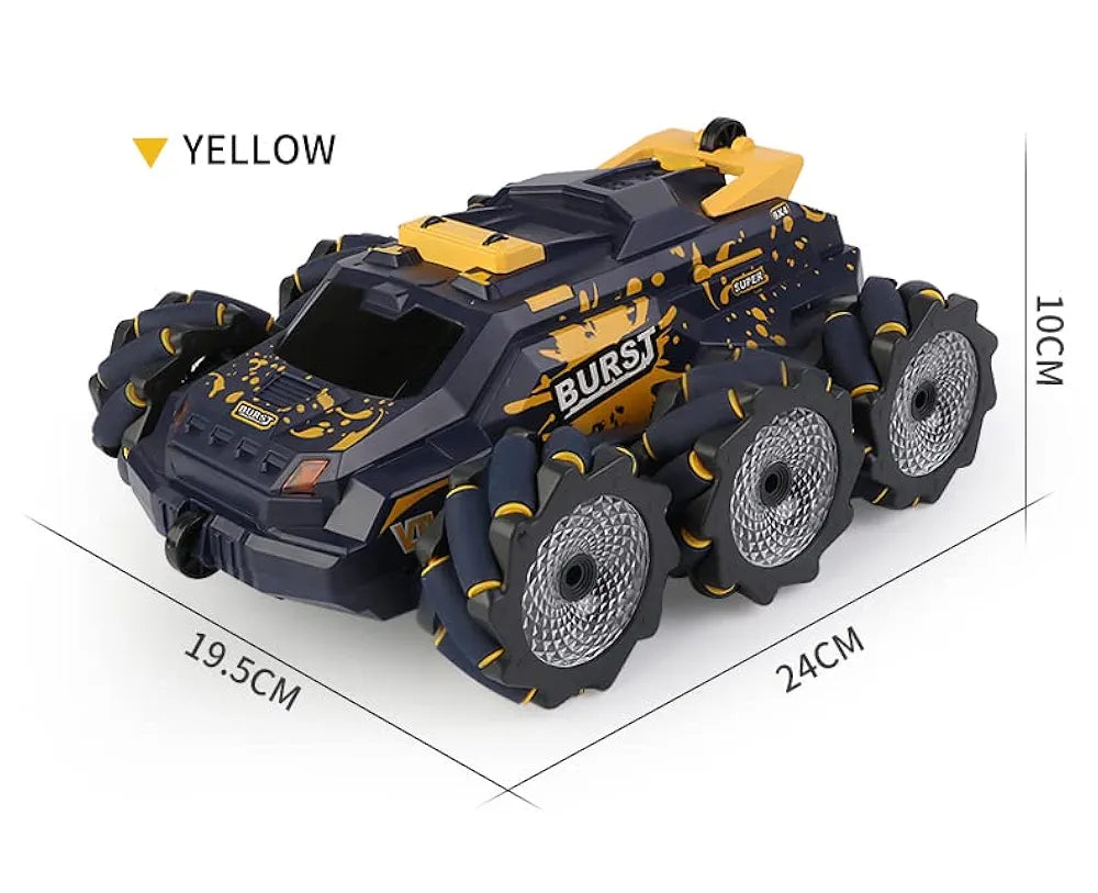 Remote Control Car for Kids, RC Stunt Car with Hand Gesture Sensing Toy Cars Spray Fog Steam 2.4GHz 4WD RC Cars with Light Music Remote Control Car for Boys Girls 8 9 10 11 12+ Year Yellow