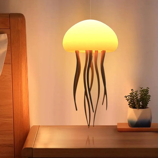 LED Jellyfish Lamp With Moving Tentacles & Base, 72 Gradient RGB Colors, USB Rechargeable, Voice & Button Controlled Night Light, Modern Desk Decor