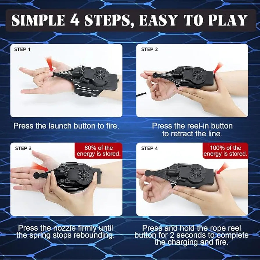 Web Launcher Spider String Shooter Toy, Web Shooters Cool Gadgets Reel-in Real Silk Superhero Role-Play Fun Stuff Toys Great for Men and Kids