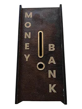 Wooden Money Savings Box Wooden Money/Piggy Bank, Money Box, Coin Box with Carved Design for Kids/Children, Savings Challenge Box with Pen (Pack of 1)