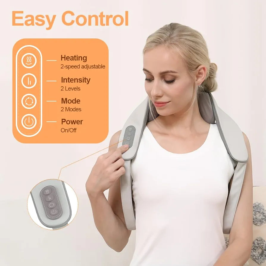 BITSY BLOOM Neck and Back Massager, Neck Massager with Heating, Body Massager for Body Aches and Pains Relief, Electric Wearable 5D Cervical Neck Massager for Neck, Back, Shoulders, Waist and Legs.