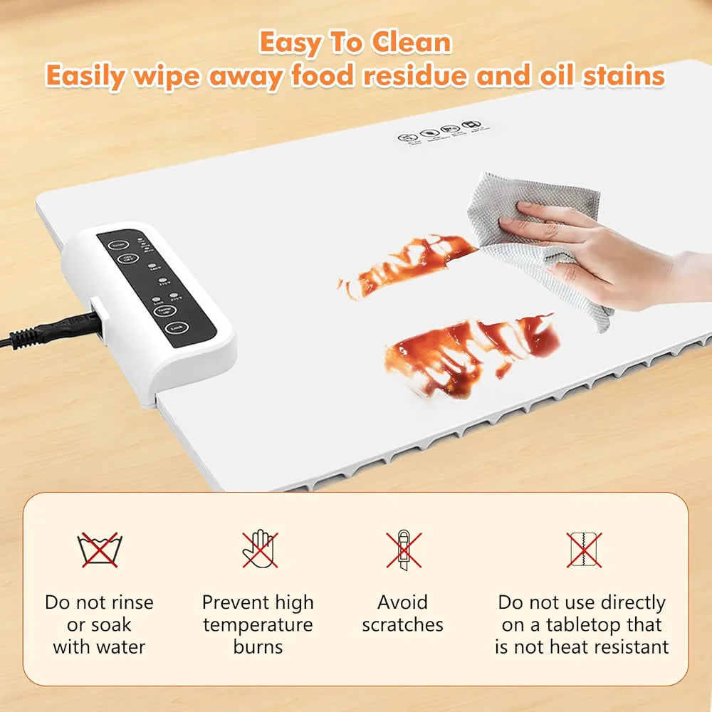 Anatole Electric Food Warmer 24"*15" Large Silicone Warming Mat Foldable Full Surface Warming Tray with 3 Adjustable Temperature Time for Buffets Parties