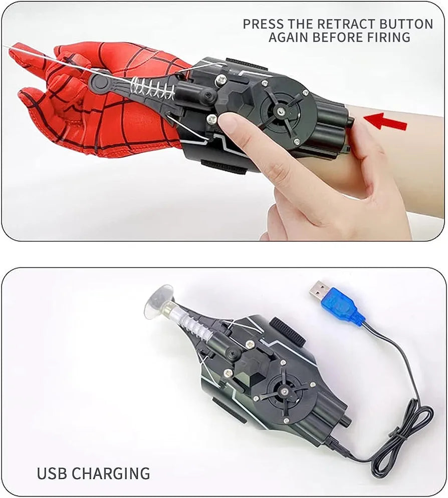 Web Launcher Spider String Shooter Toy, Web Shooters Cool Gadgets Reel-in Real Silk Superhero Role-Play Fun Stuff Toys Great for Men and Kids