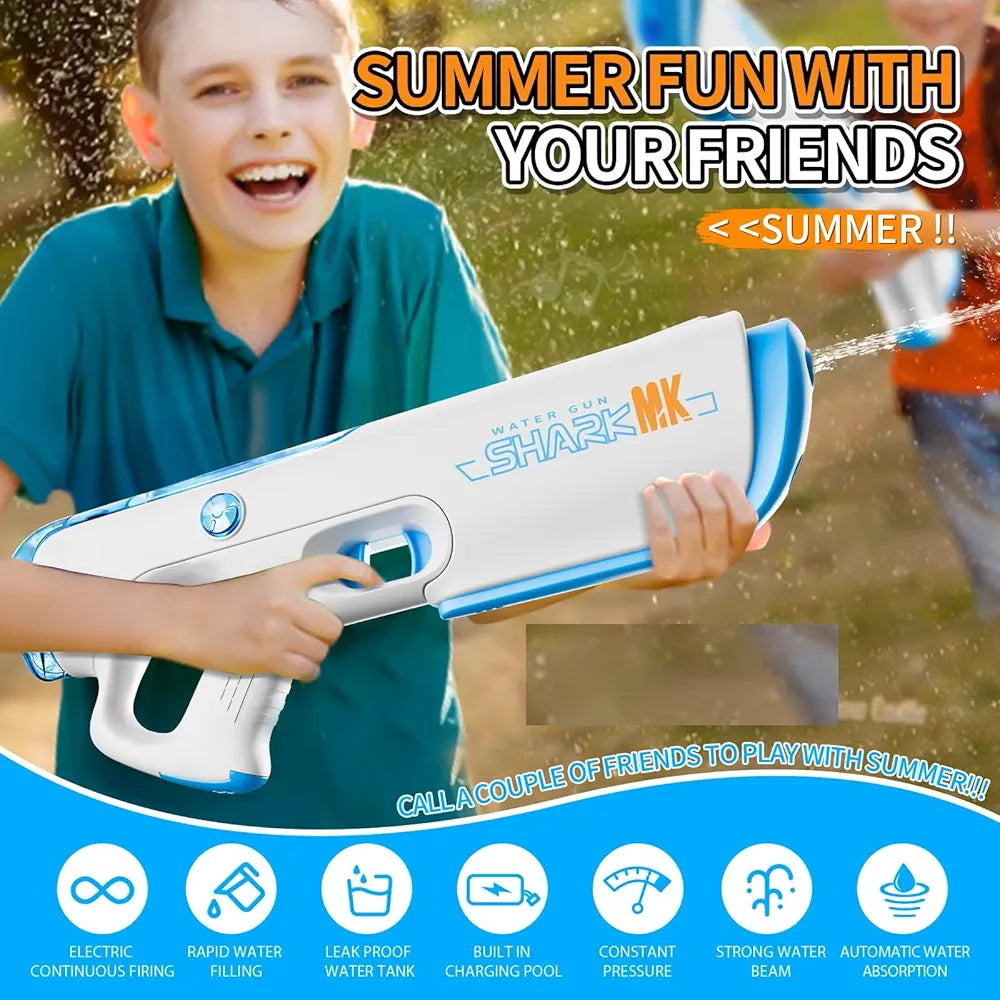 Electric Water Gun Toy with Automatic Water Absorption Function 25Ft Range | Self-Filling | Rechargeable High Pressure Mechanism Ideal Outdoor Toy for Pool & Beach Fun