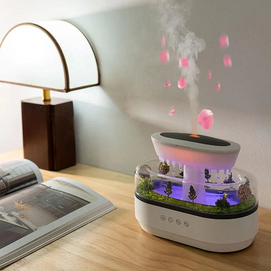 Raindrop Humidifier US Plug Adapter Aroma Humidifier for Home Office Reading Humidifiers