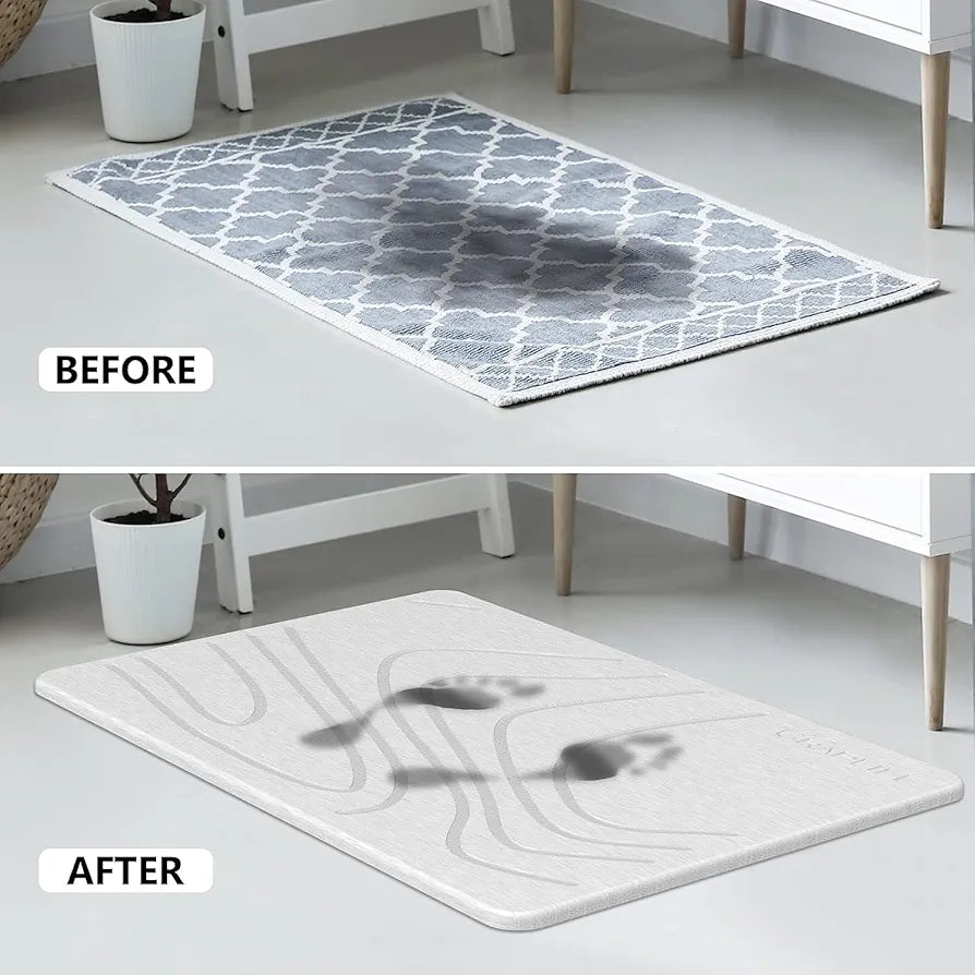 The Artment your artistic apartment TerraDry Stone Bathroom Diatomaceous Earth Shower Mat, Non-Slip Super Absorbent Quick Drying Bathroom Mat | Natural & Easy to Clean (Regular) (35 X 45 CM)