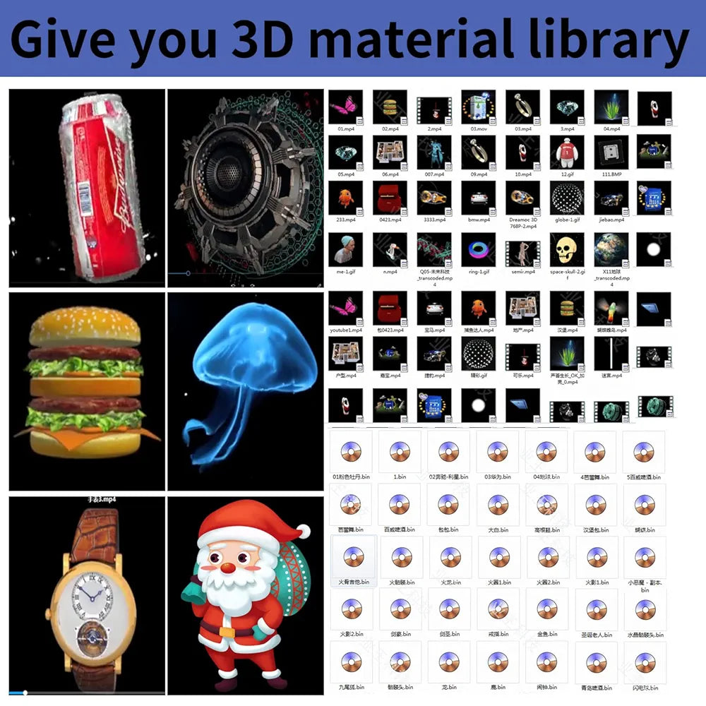 3D Hologram Fan, 20.5 Inch 3D Hologram Projector Advertising Display with Remote and Bluetooth and APP, 700 Video Library for Business Store Signs, Bar, Casino, Party, Christmas