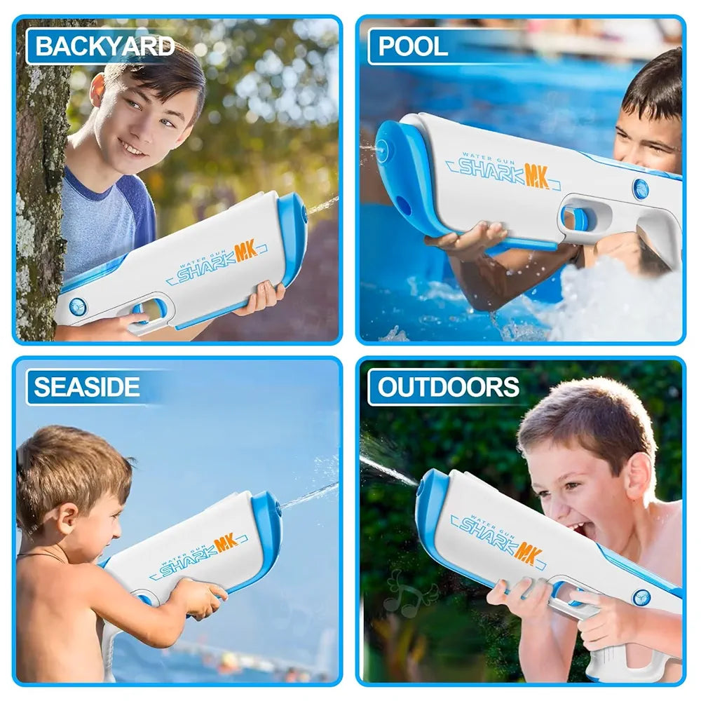 Electric Water Gun Toy with Automatic Water Absorption Function 25Ft Range | Self-Filling | Rechargeable High Pressure Mechanism Ideal Outdoor Toy for Pool & Beach Fun