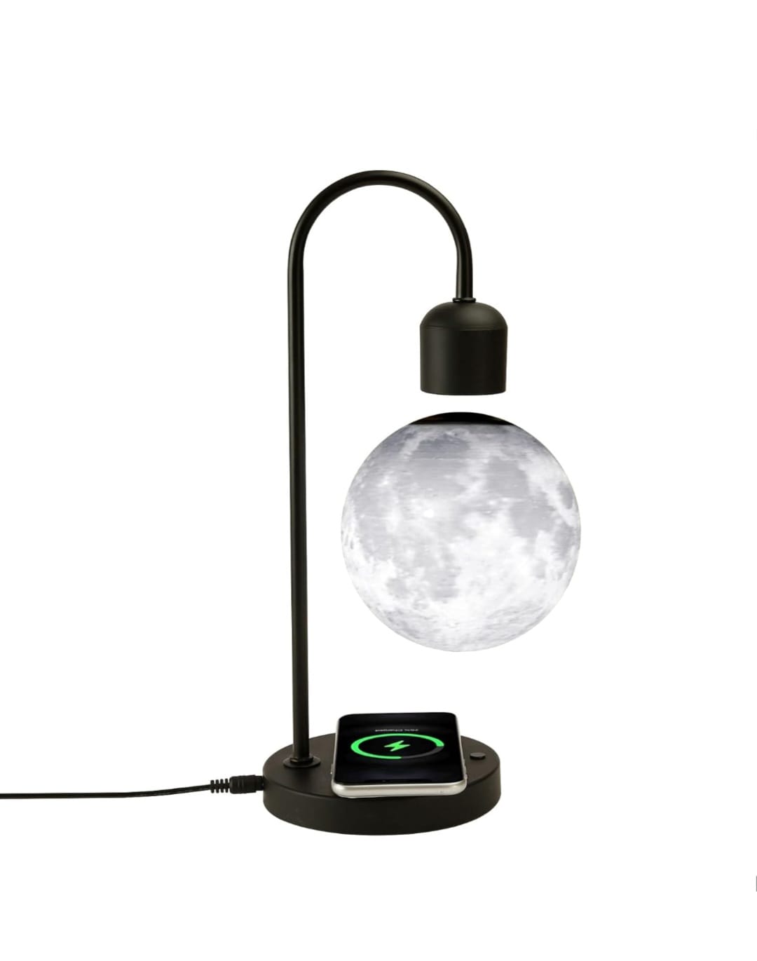 Floating Moon Lamp with Wireless Phone Charger & LED Levitating Ball in The Air Freely Unique Magnetic Cloud Desk Lamp with Cool Night Light, Home Office Decor & Gift for Friends Families