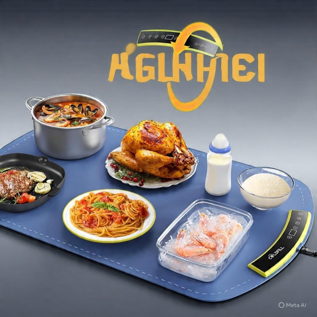 Anatole Electric Food Warmer 24"*15" Large Silicone Warming Mat Foldable Full Surface Warming Tray with 3 Adjustable Temperature Time for Buffets Parties