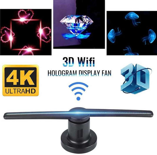 3D Hologram Fan, 20.5 Inch 3D Hologram Projector Advertising Display with Remote and Bluetooth and APP, 700 Video Library for Business Store Signs, Bar, Casino, Party, Christmas