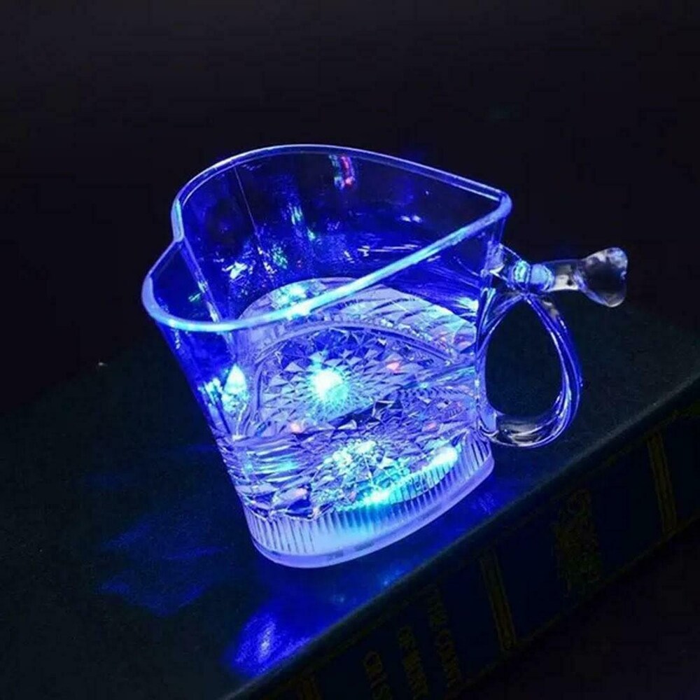 Heart Shape Activated Blinking Led Glass Cup