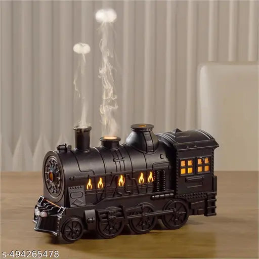 Cool Mist Train Humidifier, Portable Mini Train Essential Oil Diffuser, 2 Lights 2 Mist Modes, Auto Off for Bedroom and Large Room, 300 ml